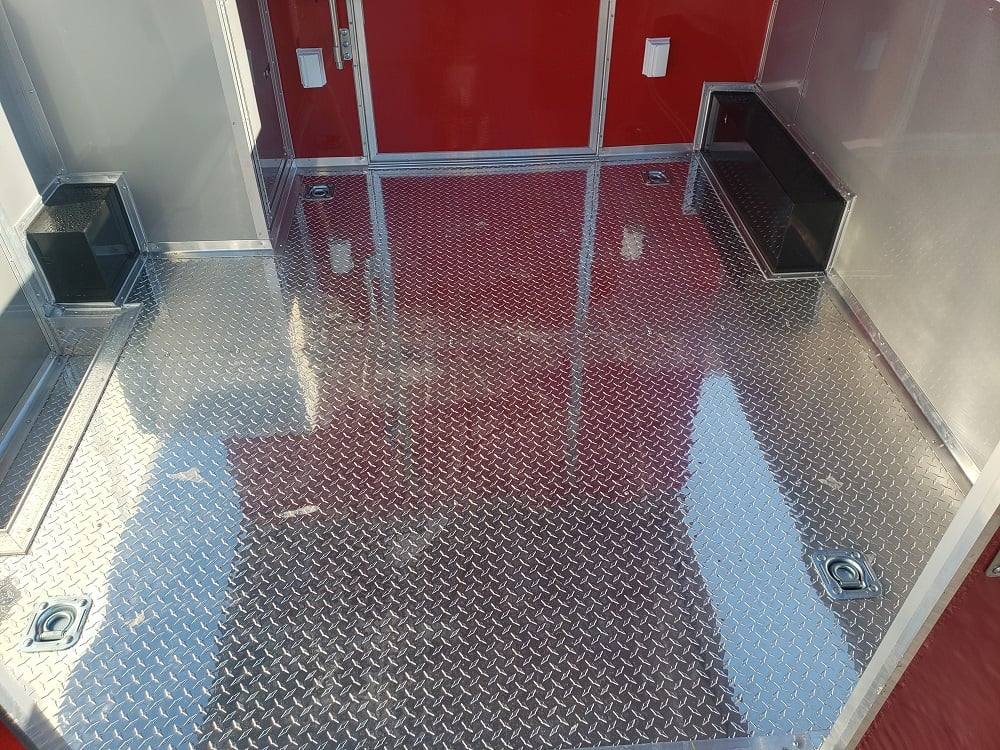 467-8.5-x-20-victory-red-bbq-porch-concession-food-trailer-7.jpg 8.5' x 20' Victory Red BBQ Porch Concession Food Trailer