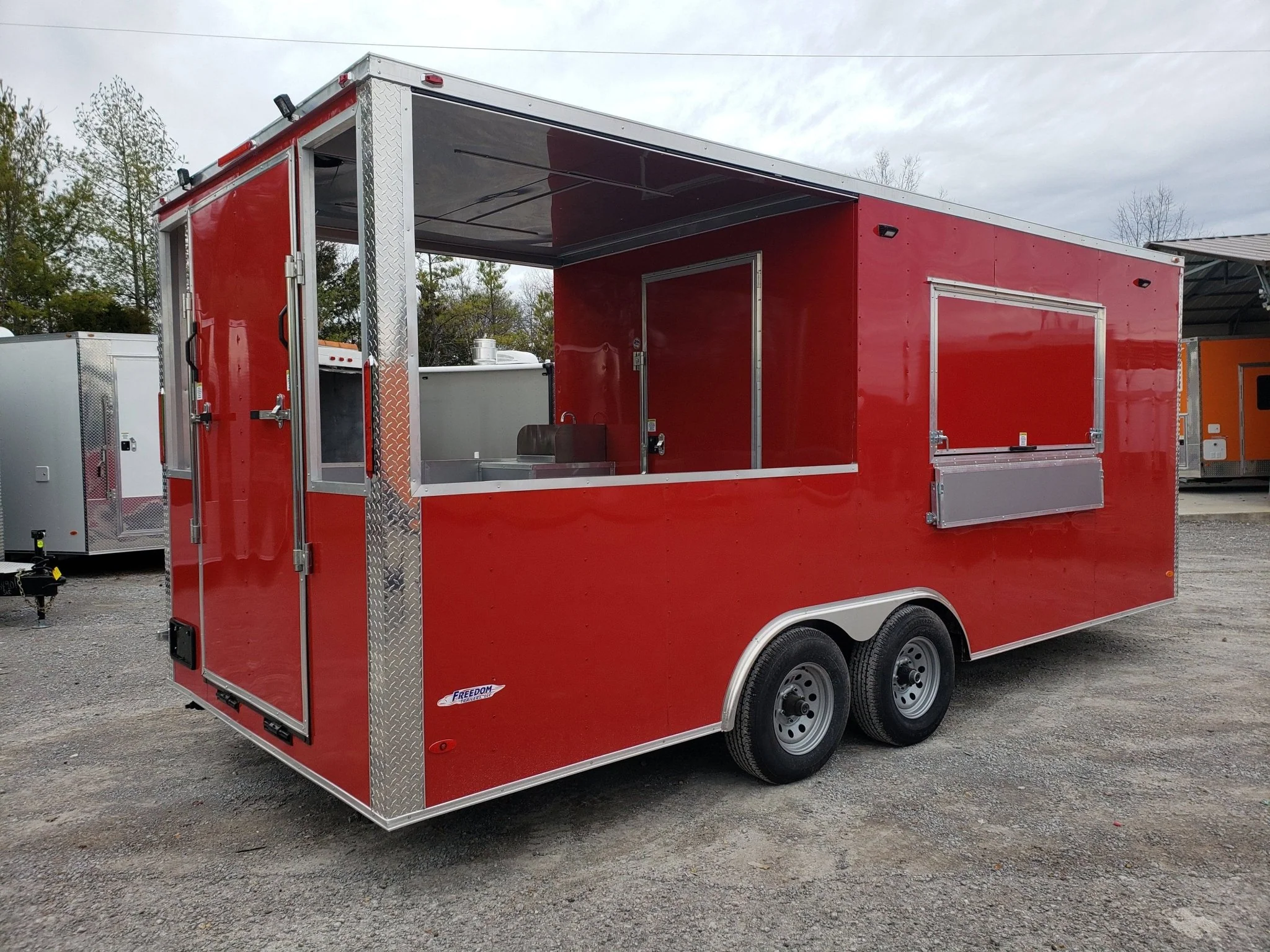 8.5' x 20' Victory Red BBQ Porch Food Concession Trailer with Appliances