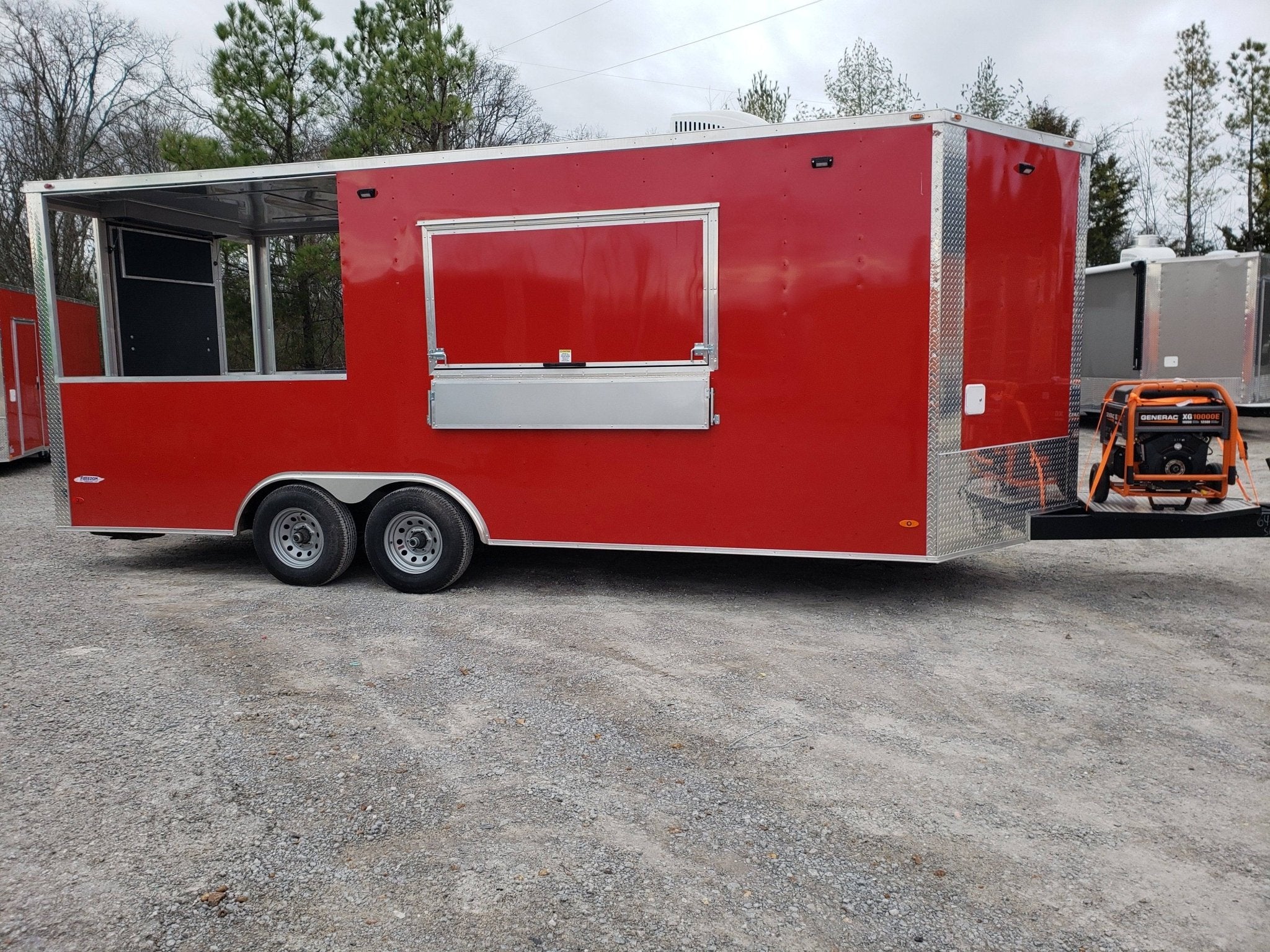 8.5' x 20' Victory Red BBQ Porch Food Concession Trailer with Appliances