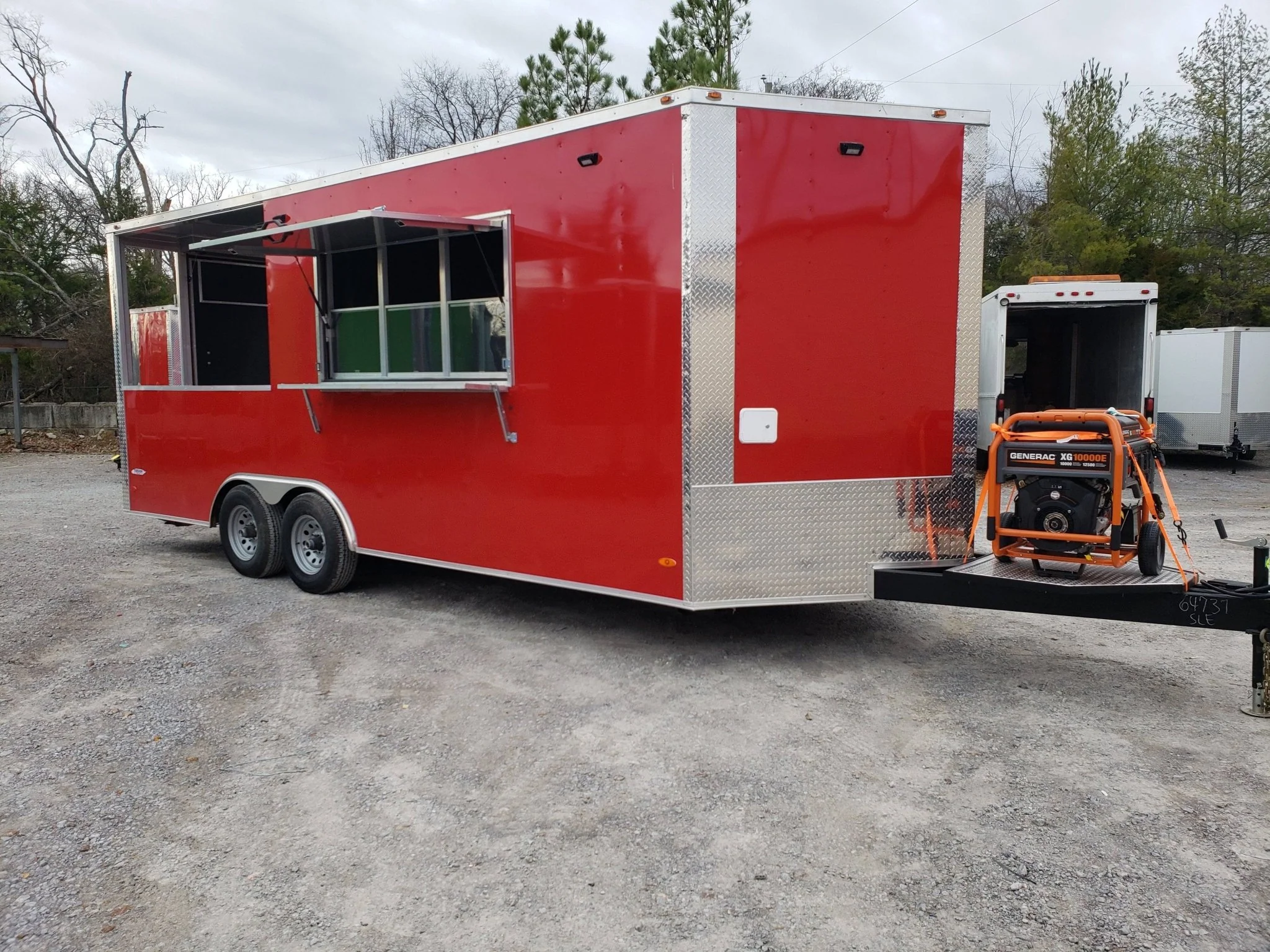 8.5' x 20' Victory Red BBQ Porch Food Concession Trailer with Appliances