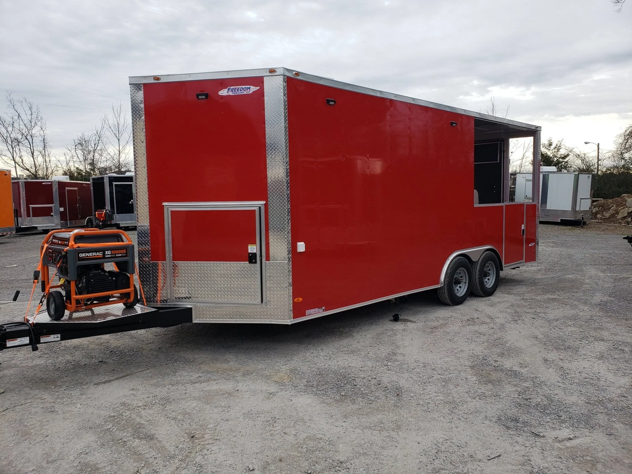 8.5' x 20' Victory Red BBQ Porch Food Concession Trailer with Appliances