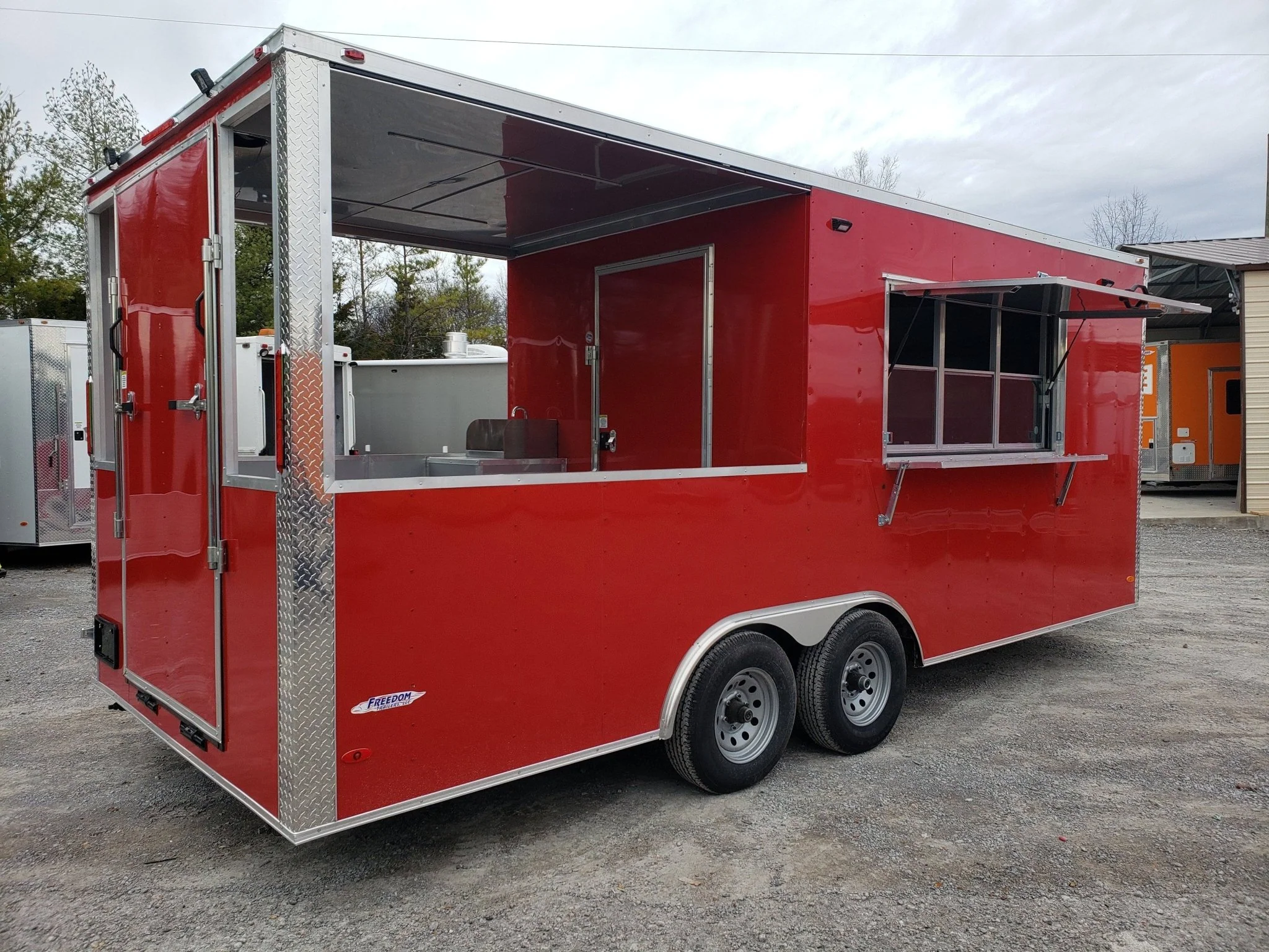8.5' x 20' Victory Red BBQ Porch Food Concession Trailer with Appliances