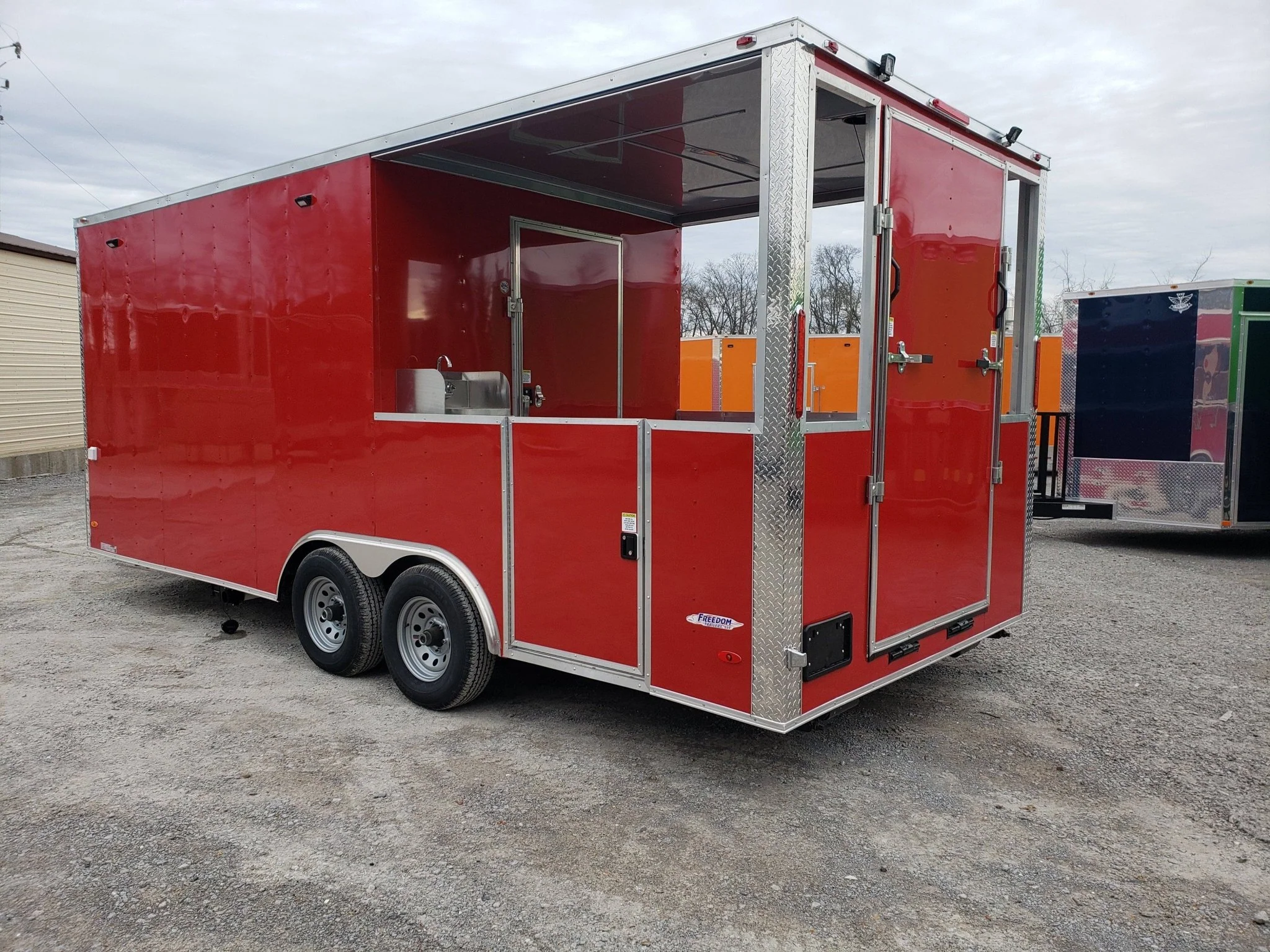 8.5' x 20' Victory Red BBQ Porch Food Concession Trailer with Appliances