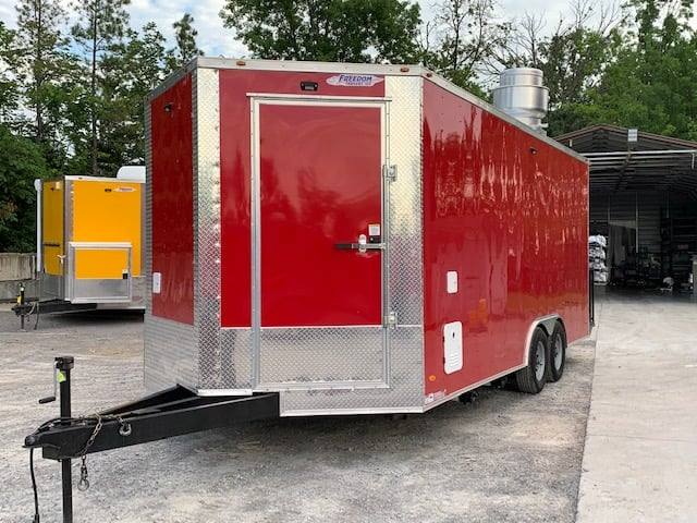 471-8.5-x-20-victory-red-food-vending-concession-trailer-with-restroom-8.jpg 8.5' x 20' Victory Red Food Vending Concession Trailer with Restroom