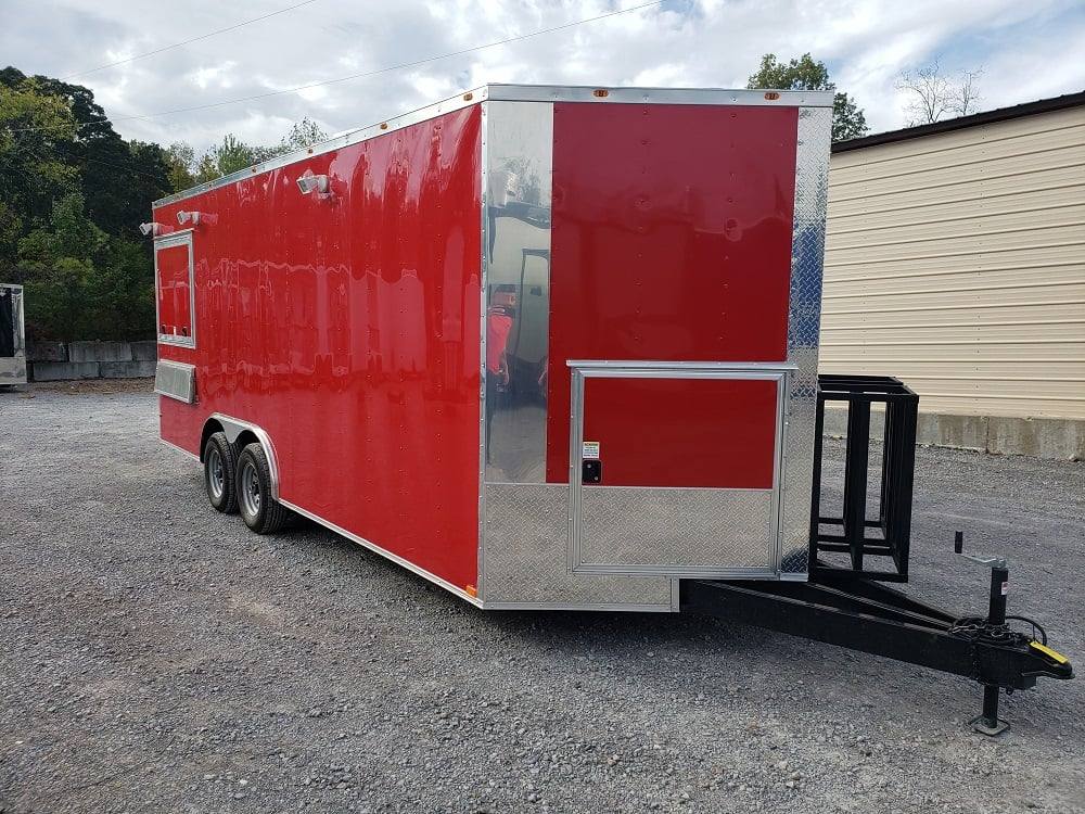 473-8.5-x-20-victory-red-vending-concession-food-trailer-1.jpg 8.5' x 20' Victory Red Vending Concession Food Trailer