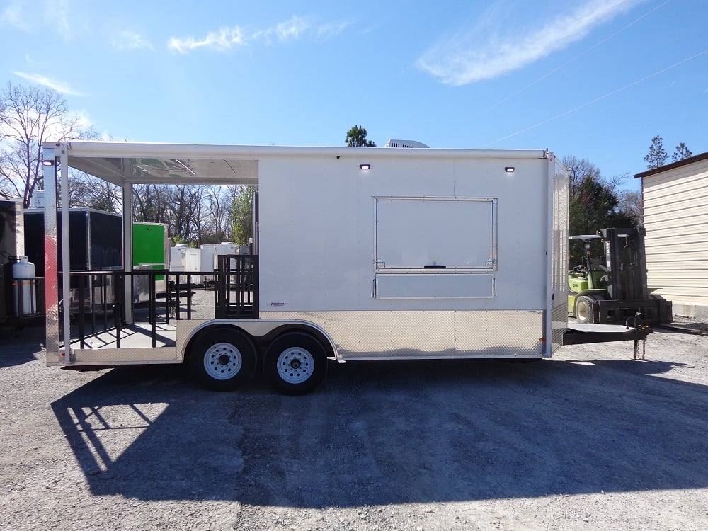 476-8.5-x-20-white-concession-bbq-food-event-trailer-13.jpg 8.5' x 20' White Concession BBQ Food Event Trailer