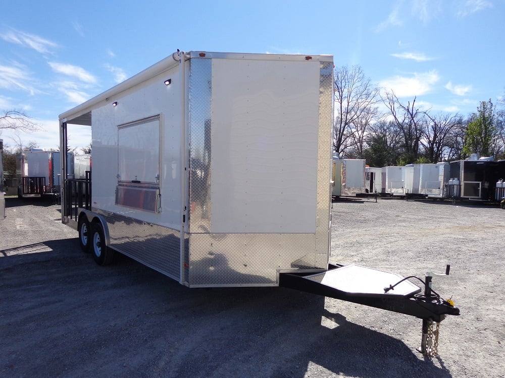 476-8.5-x-20-white-concession-bbq-food-event-trailer-15.jpg 8.5' x 20' White Concession BBQ Food Event Trailer