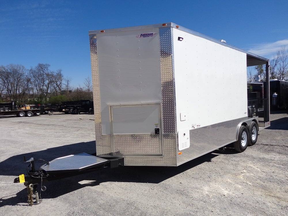 476-8.5-x-20-white-concession-bbq-food-event-trailer-16.jpg 8.5' x 20' White Concession BBQ Food Event Trailer
