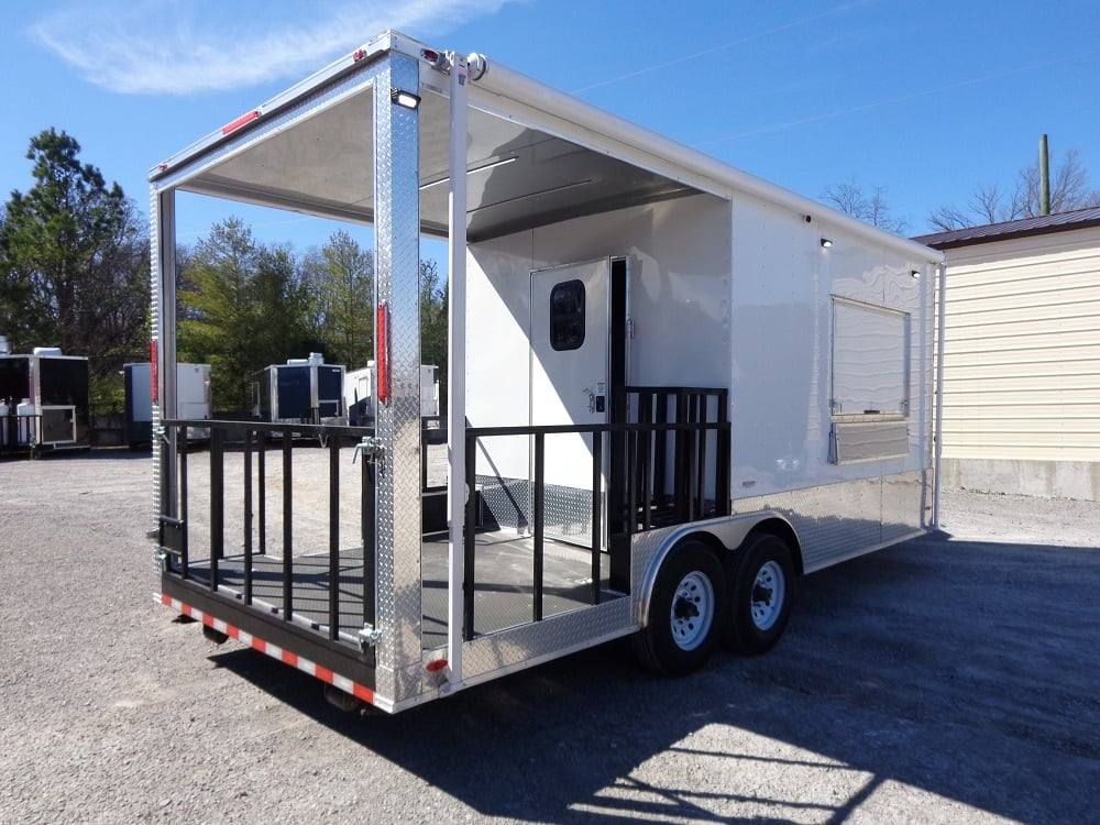 476-8.5-x-20-white-concession-bbq-food-event-trailer-19.jpg 8.5' x 20' White Concession BBQ Food Event Trailer