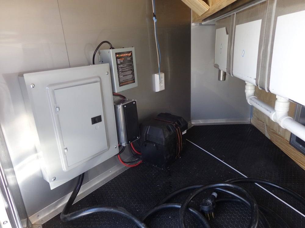 476-8.5-x-20-white-concession-bbq-food-event-trailer-2.jpg 8.5' x 20' White Concession BBQ Food Event Trailer