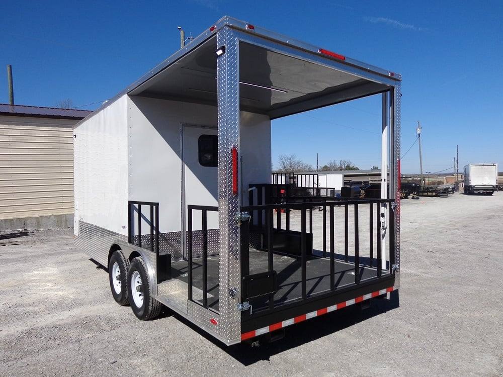 476-8.5-x-20-white-concession-bbq-food-event-trailer-20.jpg 8.5' x 20' White Concession BBQ Food Event Trailer