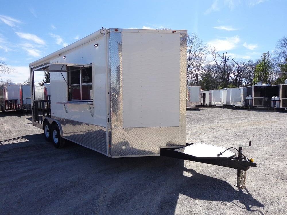 476-8.5-x-20-white-concession-bbq-food-event-trailer-22.jpg 8.5' x 20' White Concession BBQ Food Event Trailer