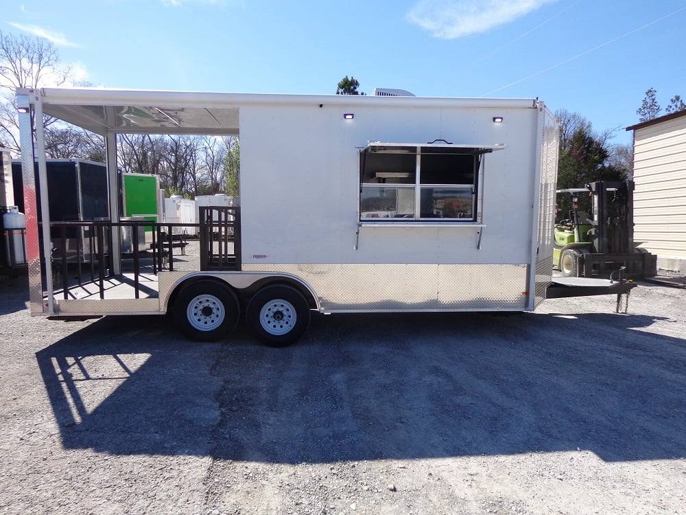 476-8.5-x-20-white-concession-bbq-food-event-trailer-25.jpg 8.5' x 20' White Concession BBQ Food Event Trailer