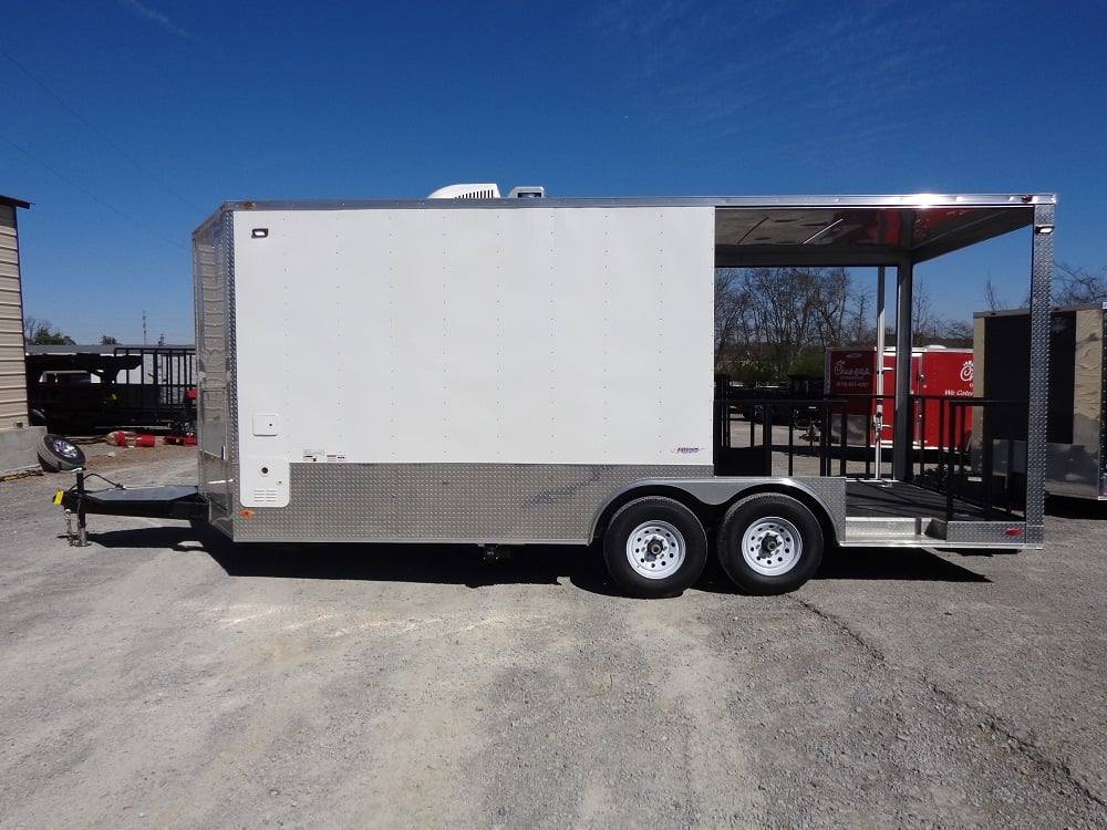 476-8.5-x-20-white-concession-bbq-food-event-trailer-26.jpg 8.5' x 20' White Concession BBQ Food Event Trailer