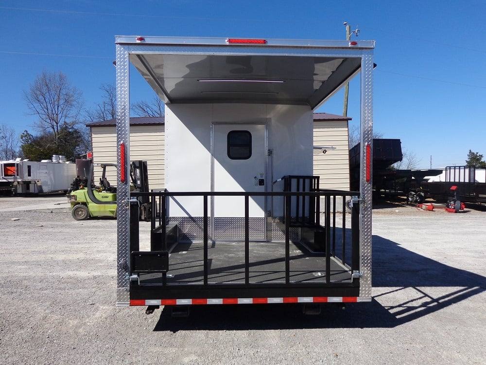 476-8.5-x-20-white-concession-bbq-food-event-trailer-9.jpg 8.5' x 20' White Concession BBQ Food Event Trailer