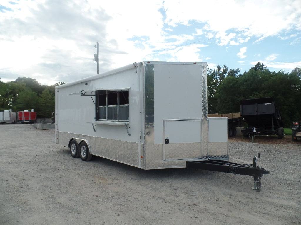 478-8.5-x-20-white-concession-food-event-trailer-with-appliances-1.jpg 8.5' x 20' White Concession Food Event Trailer With Appliances