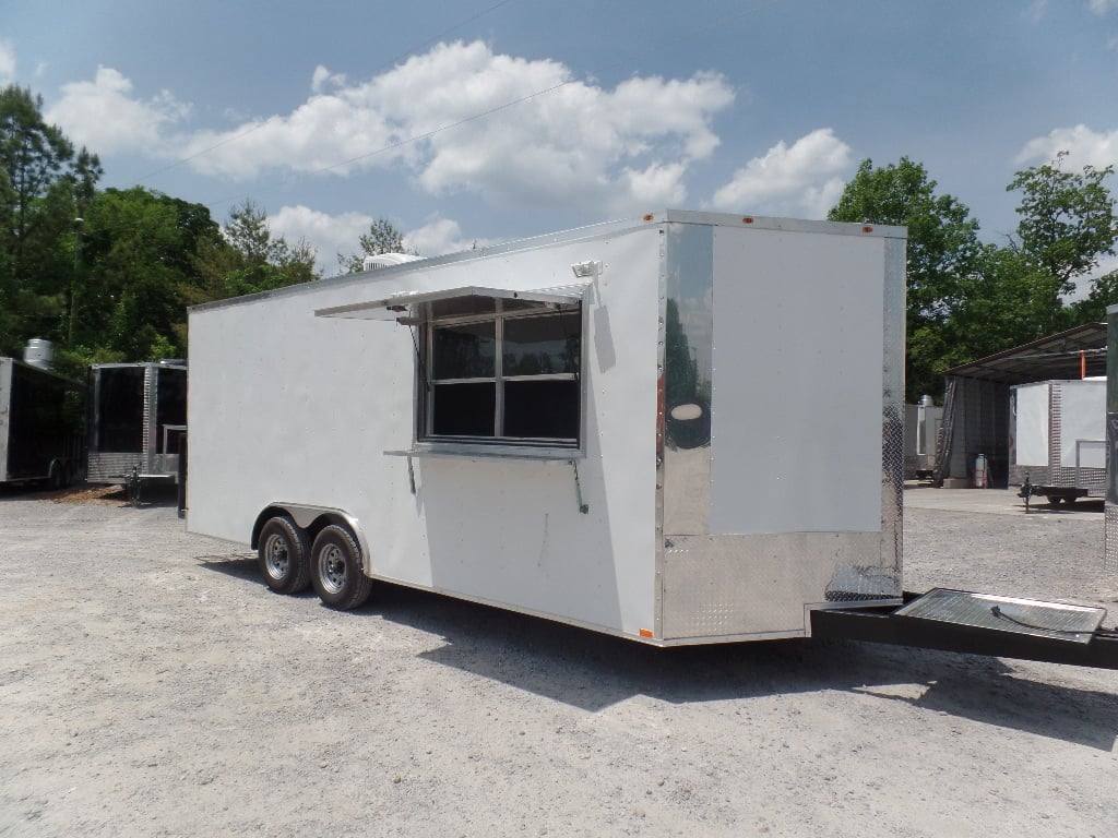 479-8.5-x-20-white-concession-food-trailer-1.jpg 8.5' x 20' White Concession Food Trailer