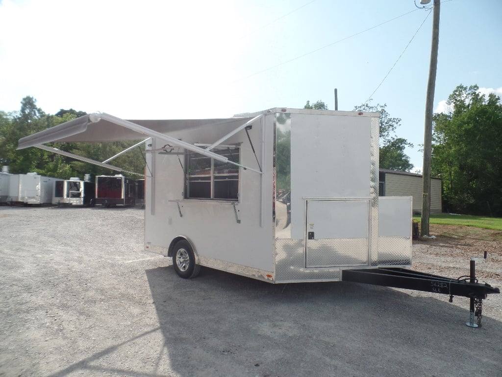 48-8.5-x-12-white-food-catering-concession-trailer-6.jpg 8.5' x 12' White Food Catering Concession Trailer