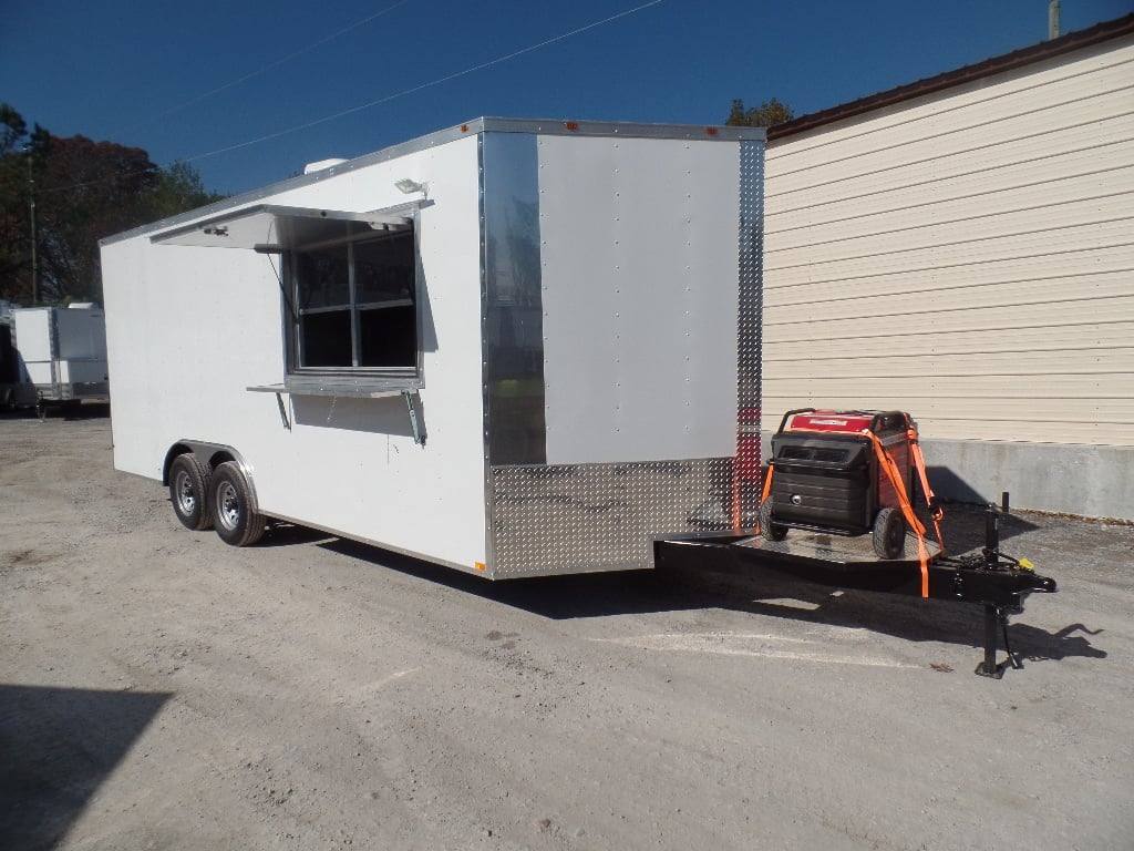 482-8.5-x-20-white-concession-food-trailer-with-appliances-1.jpg 8.5' x 20' White Concession Food Trailer With Appliances