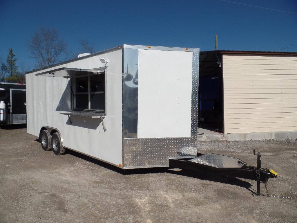 483-8.5-x-20-white-concession-food-trailer-with-appliances-3.jpg 8.5' x 20' White Concession Food Trailer With Appliances