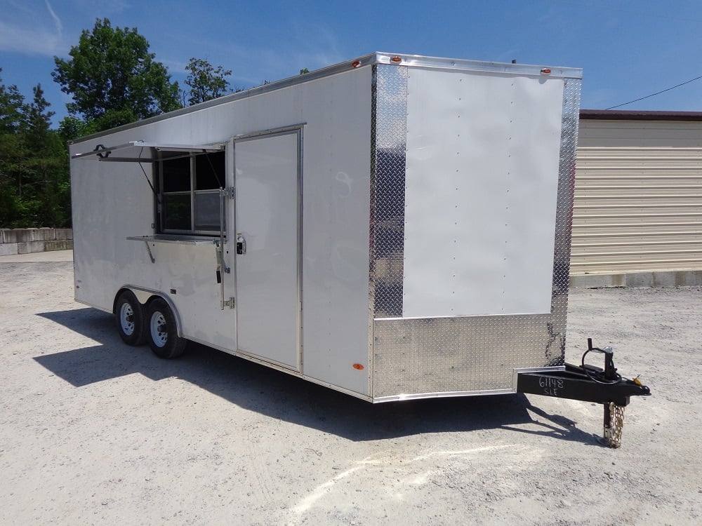 484-8.5-x-20-white-concession-food-trailer-with-appliances-1.jpg 8.5' x 20' White Concession Food Trailer With Appliances