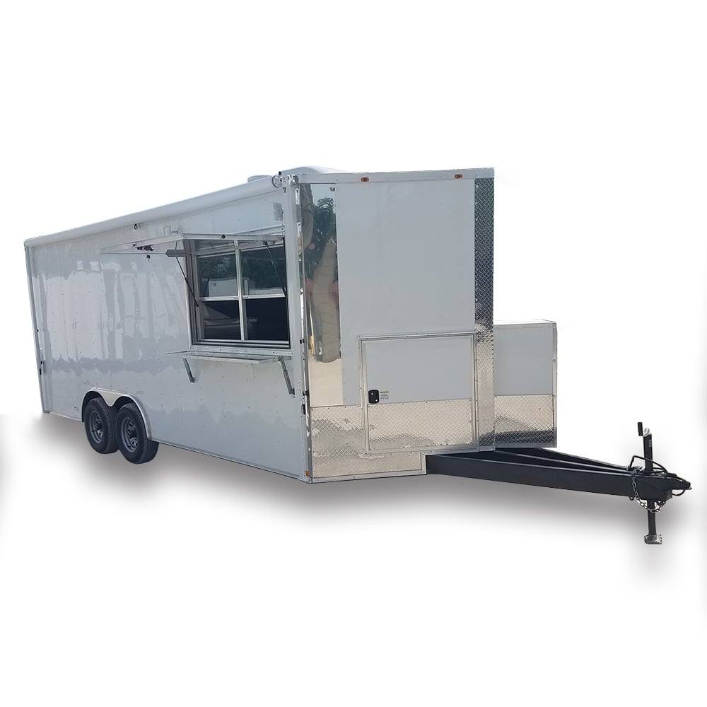 485-8.5-x-20-white-concession-food-trailer-with-appliances-1.jpg 8.5' x 20' White Concession Food Trailer with Appliances