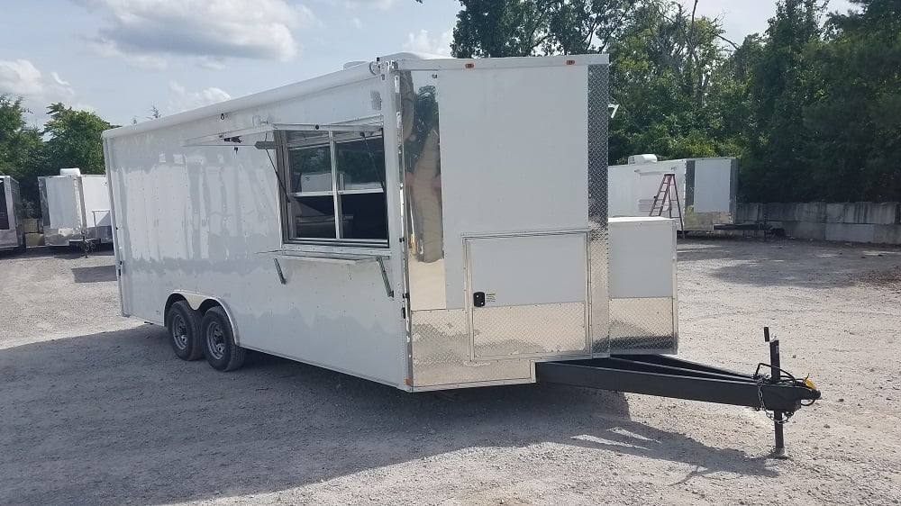 485-8.5-x-20-white-concession-food-trailer-with-appliances-22.jpg 8.5' x 20' White Concession Food Trailer with Appliances