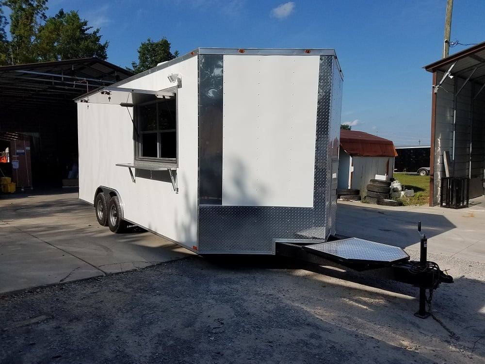 492-8.5-x-20-white-custom-concession-food-trailer-with-appliances-1.jpg 8.5' x 20' White Custom Concession Food Trailer With Appliances