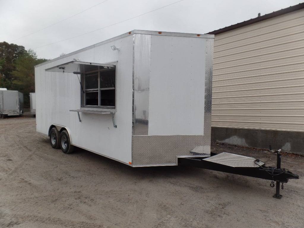494-8.5-x-20-white-event-food-catering-concession-trailer-with-appliances-1.jpg 8.5' x 20' White Event Food Catering Concession Trailer With Appliances