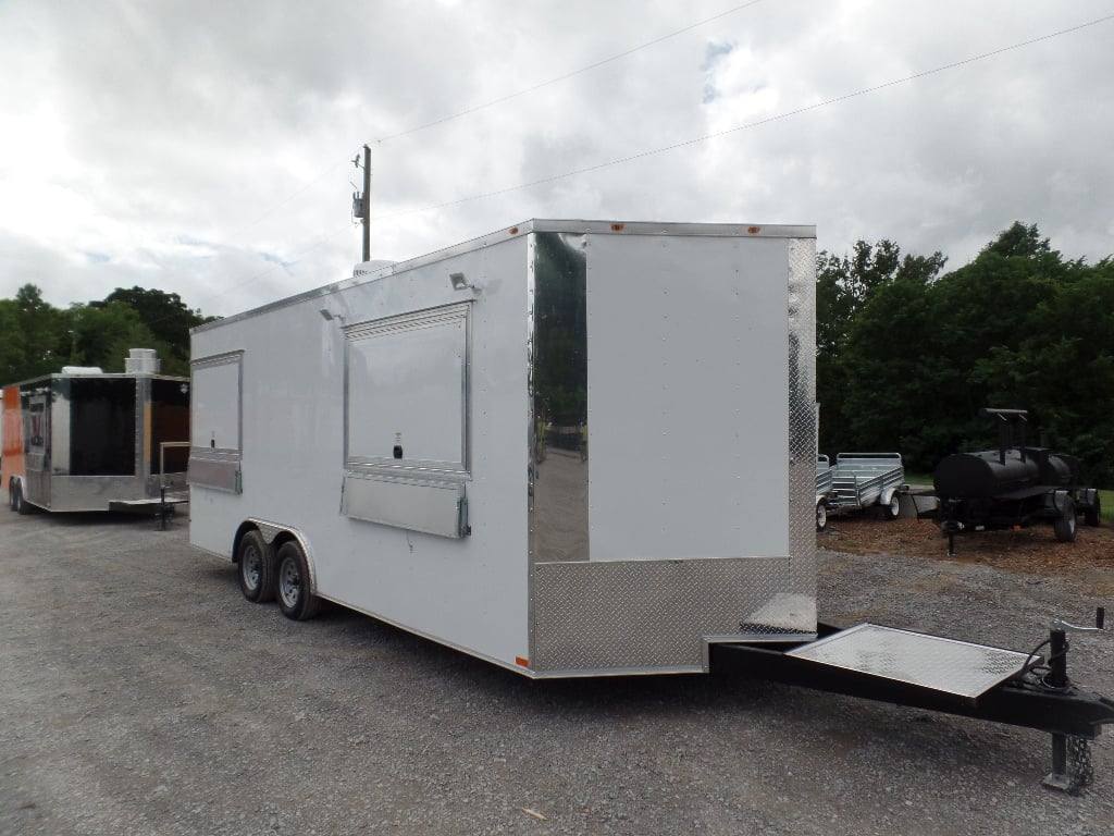 495-8.5-x-20-white-food-event-concession-trailer-with-appliances-10.jpg 8.5' x 20' White Food Event Concession Trailer With Appliances