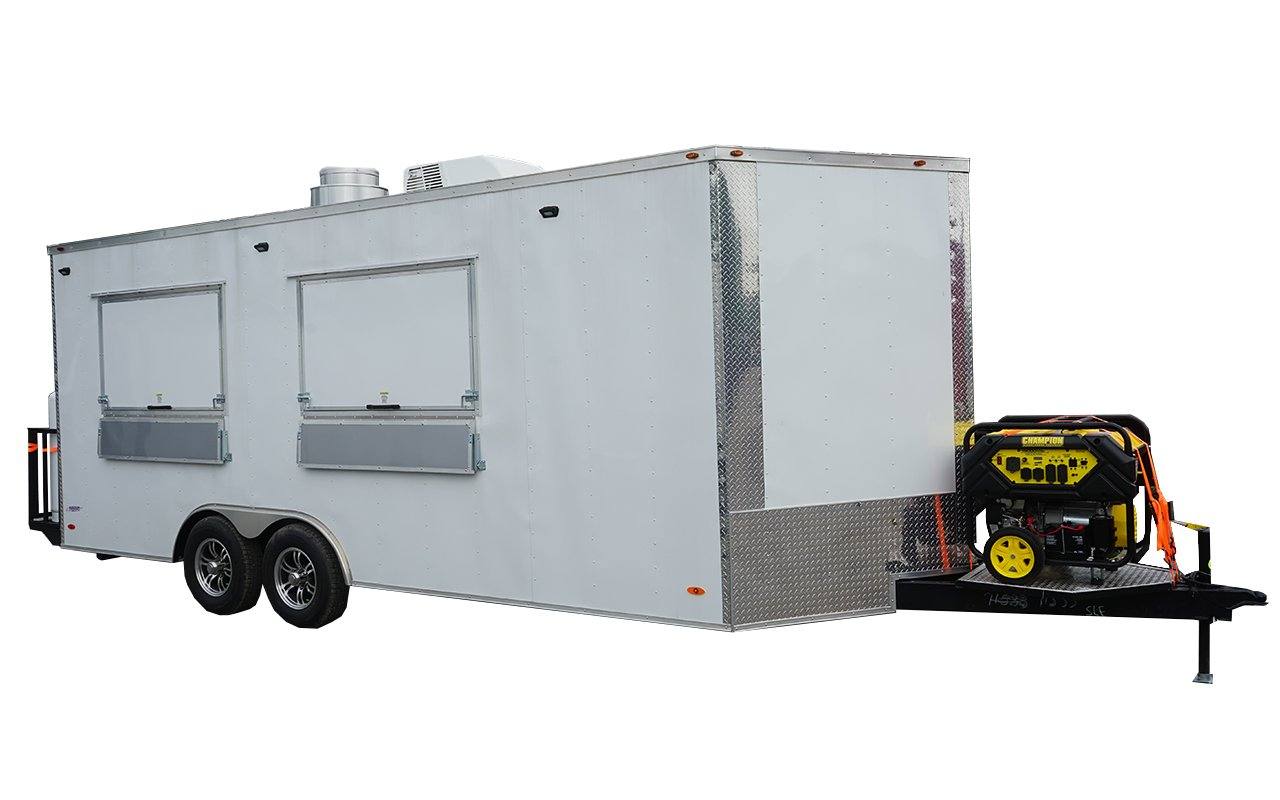 8.5' x 20' White Food Vending Concession Trailer with Appliances