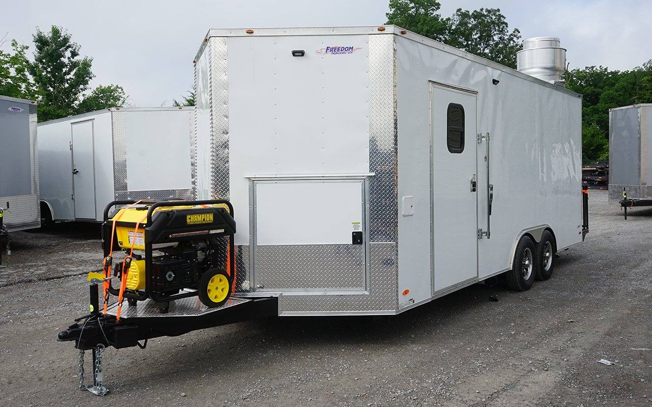 8.5' x 20' White Food Vending Concession Trailer with Appliances