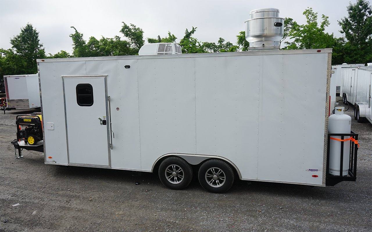 8.5' x 20' White Food Vending Concession Trailer with Appliances