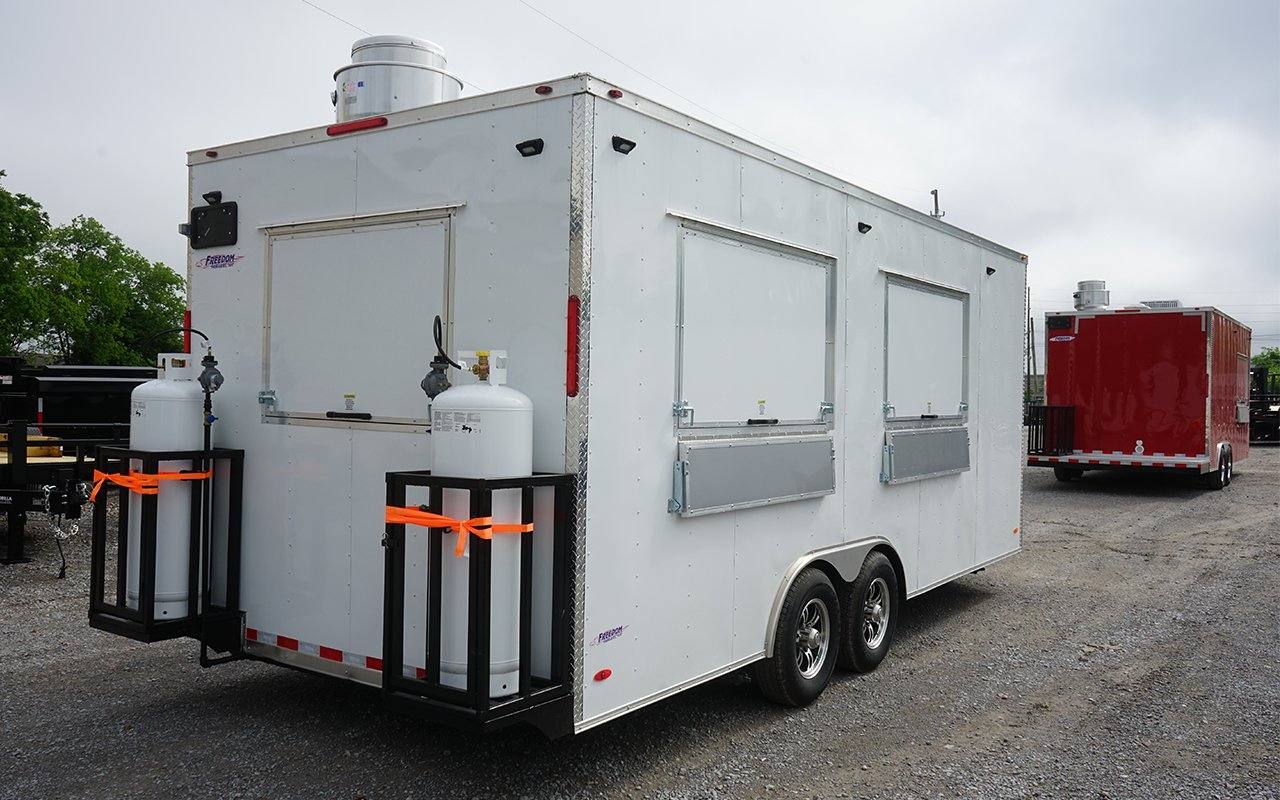 8.5' x 20' White Food Vending Concession Trailer with Appliances