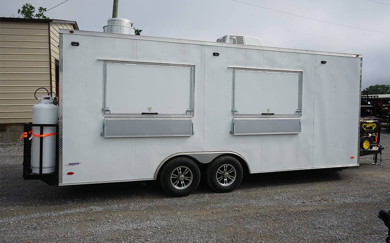 8.5' x 20' White Food Vending Concession Trailer with Appliances