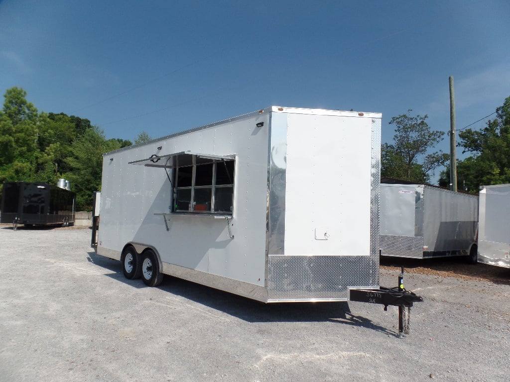 499-8.5-x-20-white-pizza-concession-food-trailer-1.jpg 8.5' x 20' White Pizza Concession Food Trailer