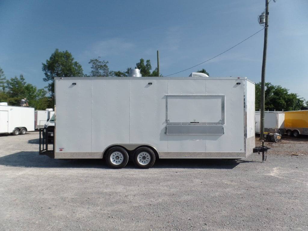 499-8.5-x-20-white-pizza-concession-food-trailer-2.jpg 8.5' x 20' White Pizza Concession Food Trailer