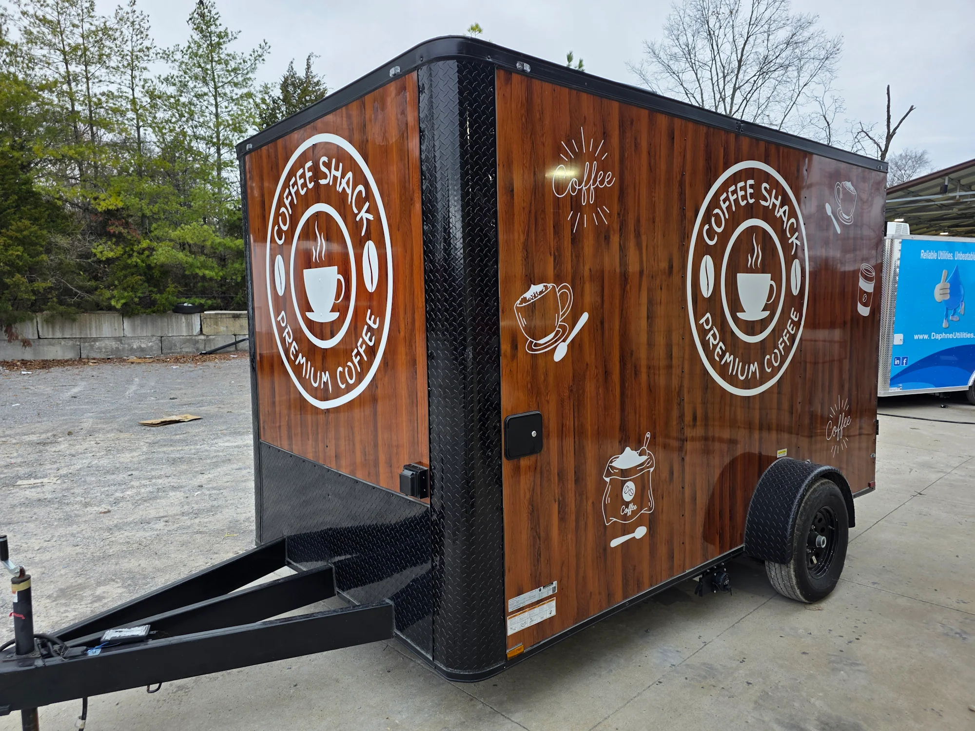 7' X 12' Coffee Theme Concession Food Trailer Fully Loaded Turnkey With Appliances