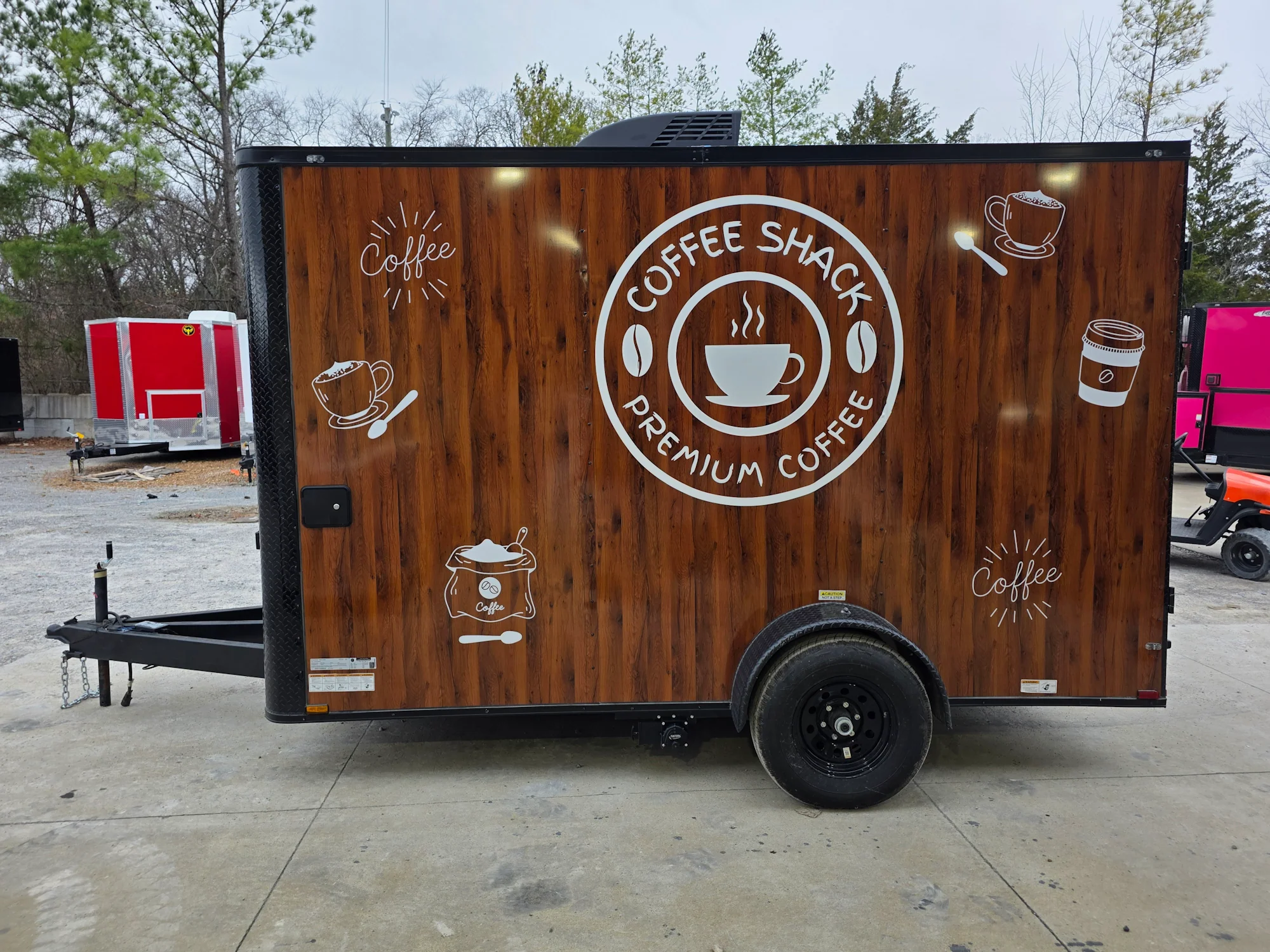 7' X 12' Coffee Theme Concession Food Trailer Fully Loaded Turnkey With Appliances