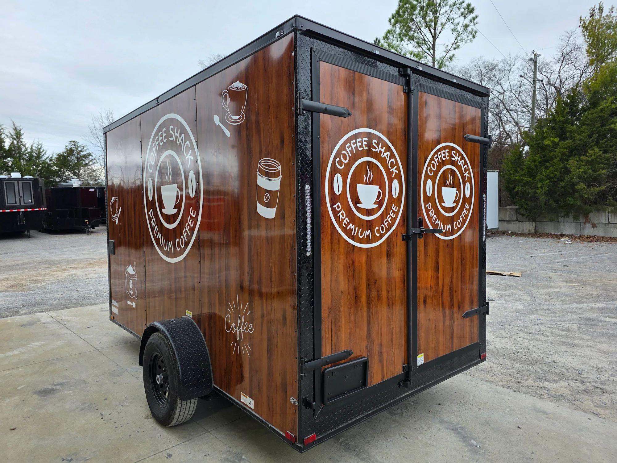 7' X 12' Coffee Theme Concession Food Trailer Fully Loaded Turnkey With Appliances