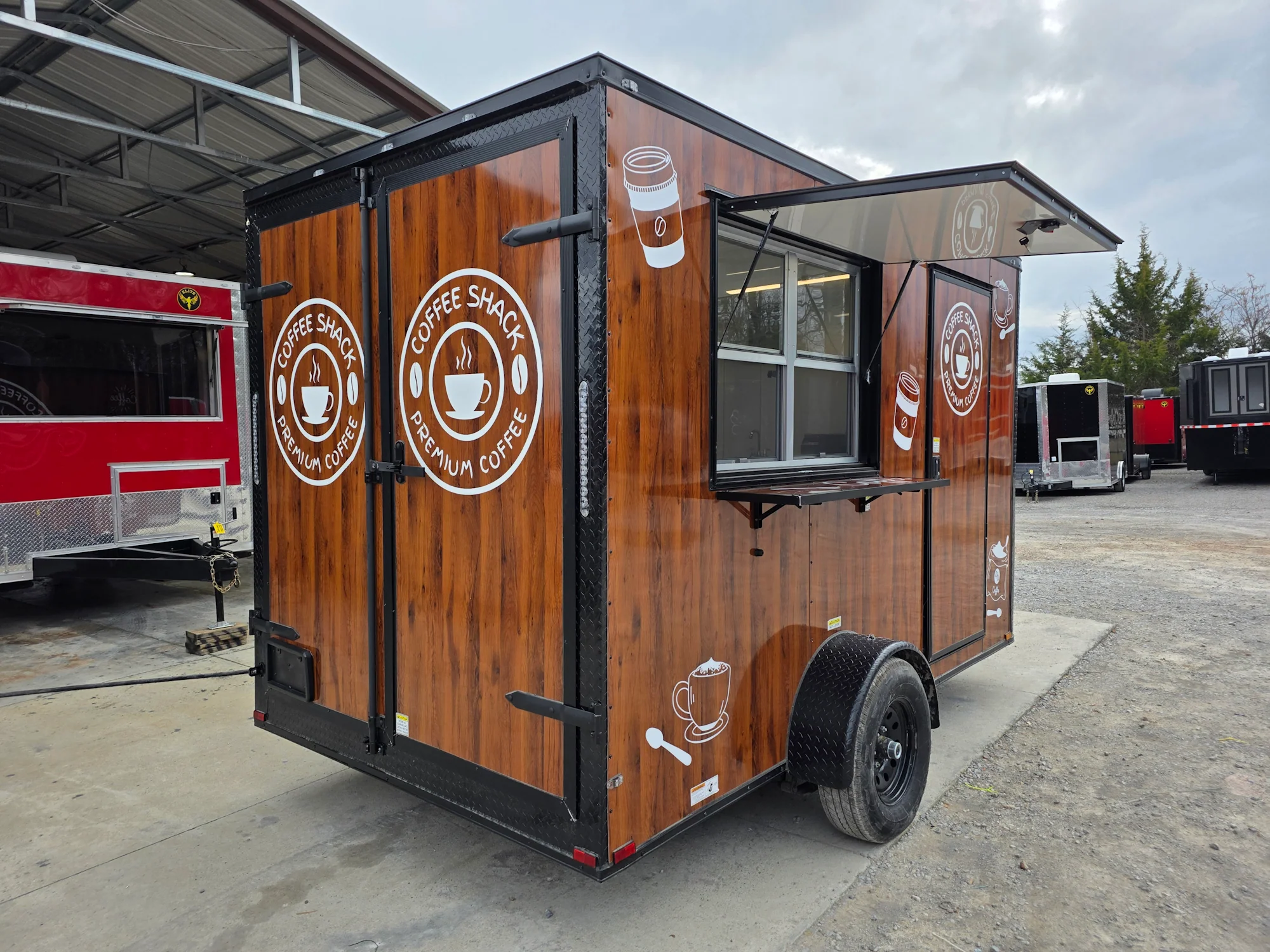 7' X 12' Coffee Theme Concession Food Trailer Fully Loaded Turnkey With Appliances