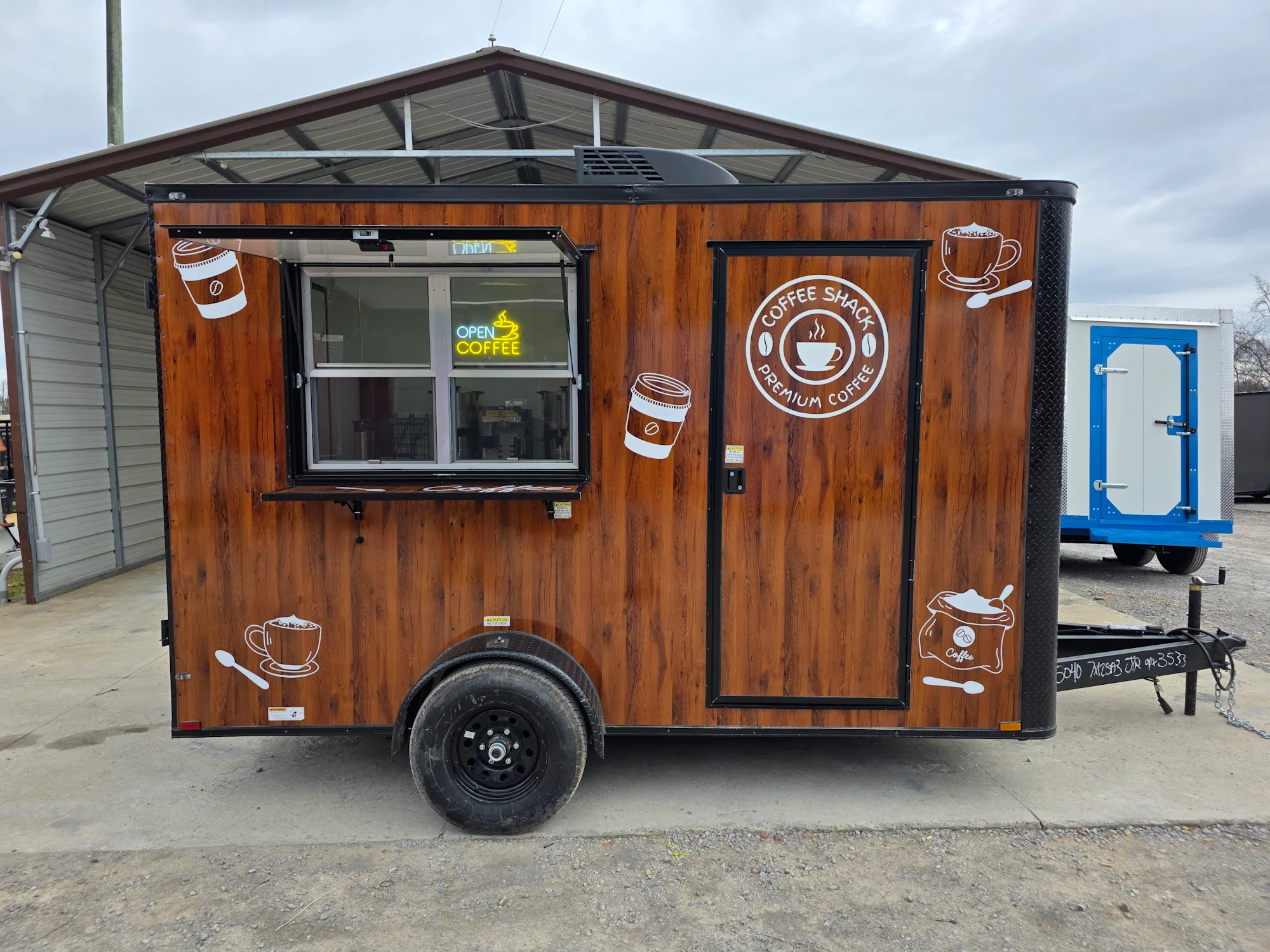 7' X 12' Coffee Theme Concession Food Trailer Fully Loaded Turnkey With Appliances