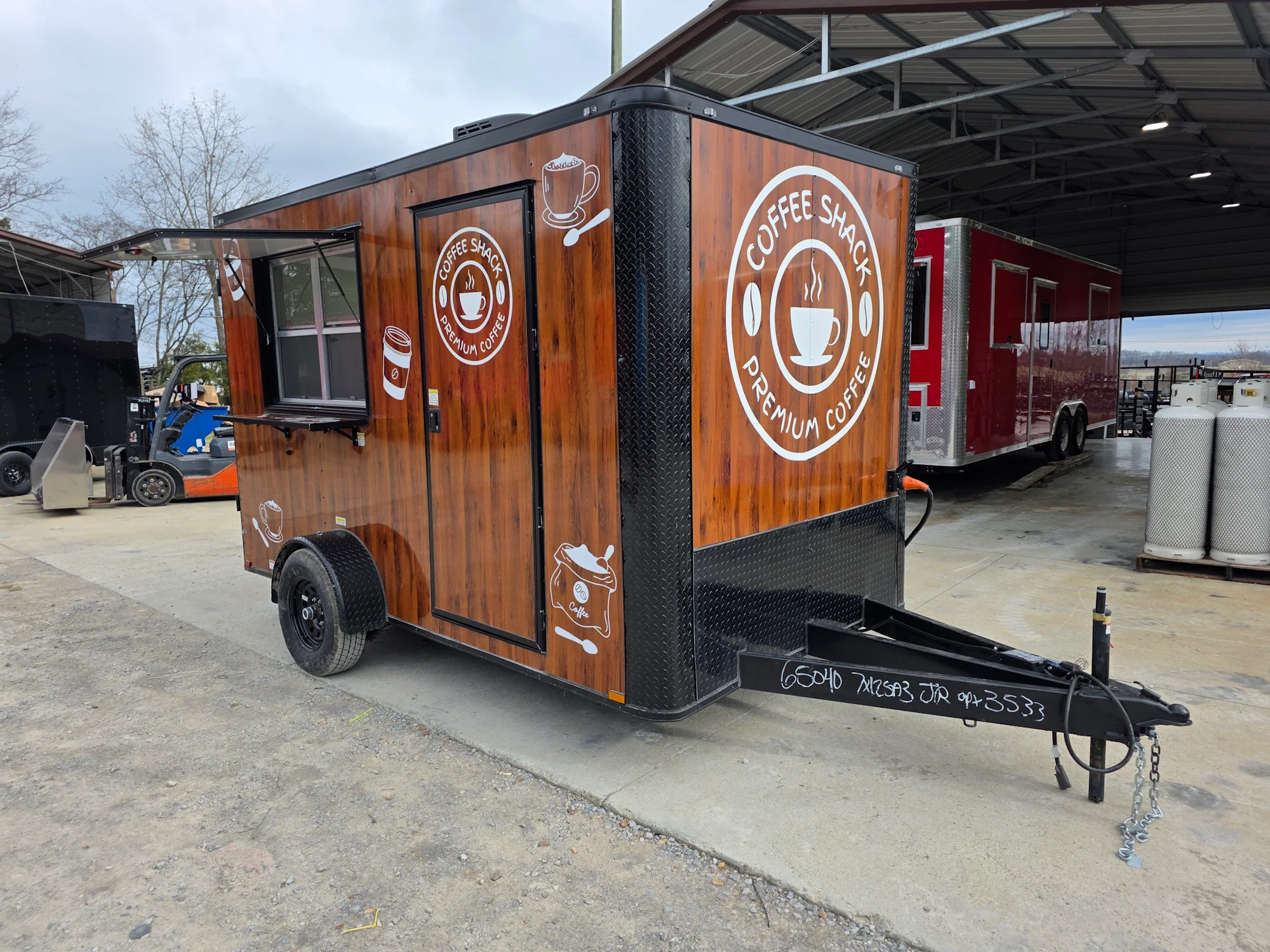 7' X 12' Coffee Theme Concession Food Trailer Fully Loaded Turnkey With Appliances