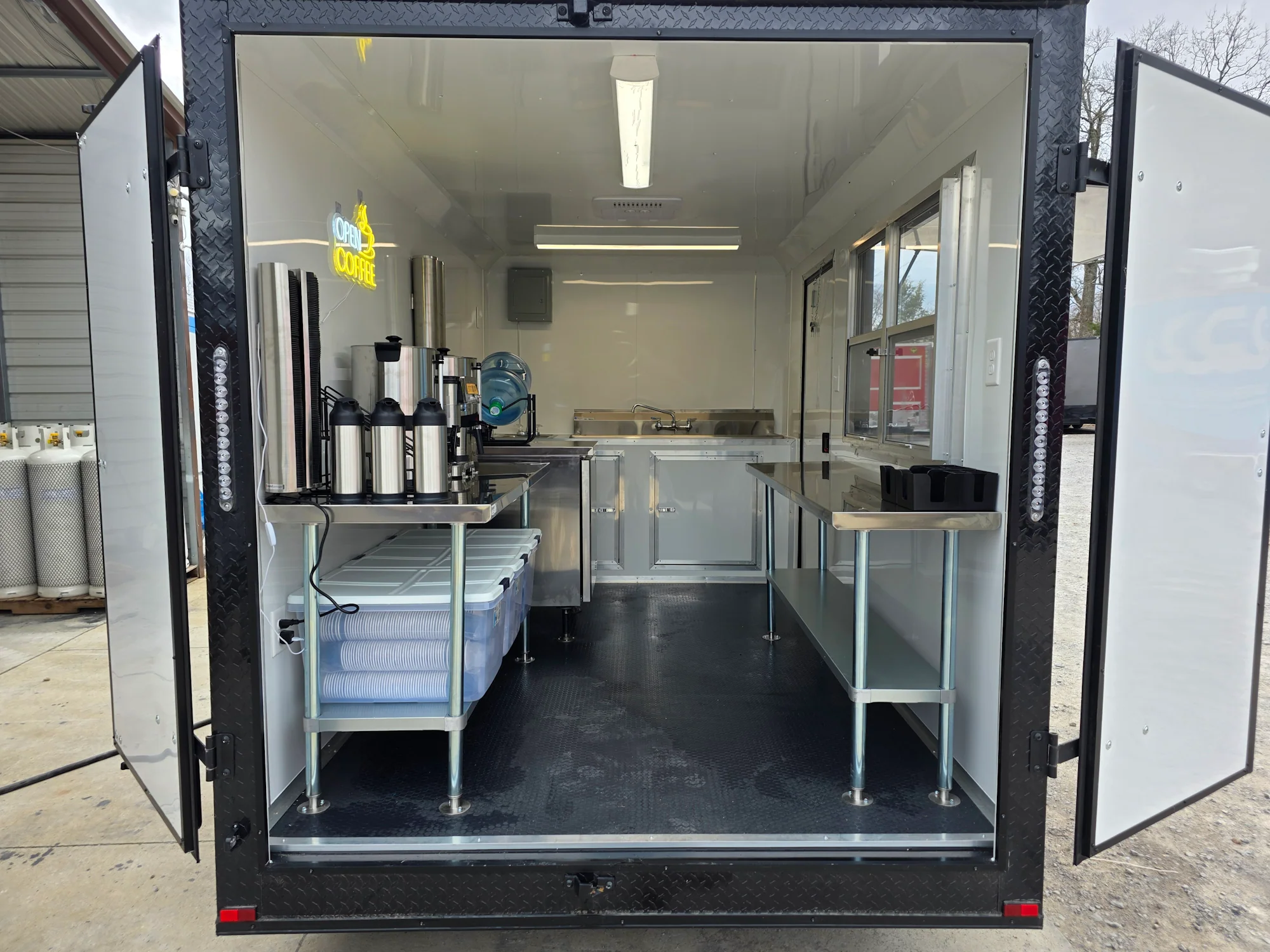 7' X 12' Coffee Theme Concession Food Trailer Fully Loaded Turnkey With Appliances