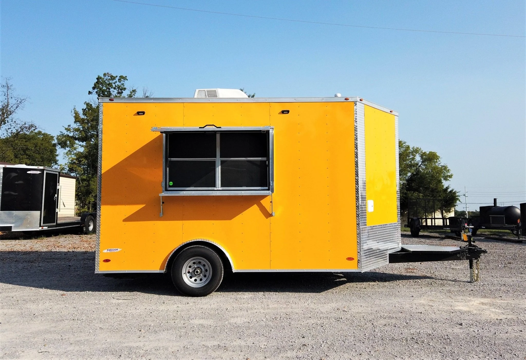 50-8.5-x-12-yellow-concession-food-v-nose-trailer-7.webp 8.5' x 12' Yellow Concession Food V-Nose Trailer