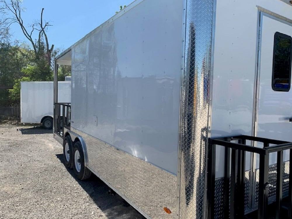 500-8.5-x-20-white-pizza-concession-food-trailer-5.jpg 8.5' x 20' White Pizza Concession Food Trailer