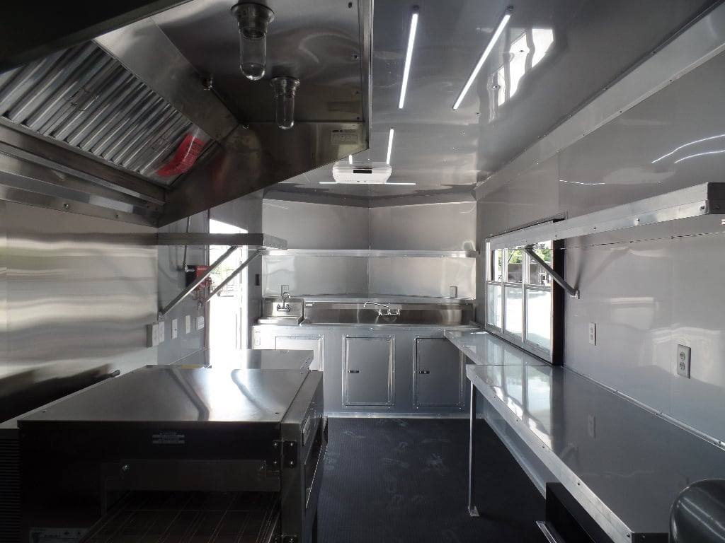 501-8.5-x-20-white-pizza-concession-food-trailer-with-appliances-4.jpg 8.5' x 20' White Pizza Concession Food Trailer With Appliances
