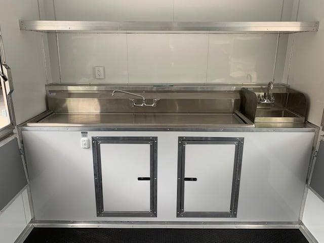 504-8.5-x-20-white-v-nose-concession-food-trailer-with-appliances-23.jpg 8.5' x 20' White V-Nose Concession Food Trailer with Appliances