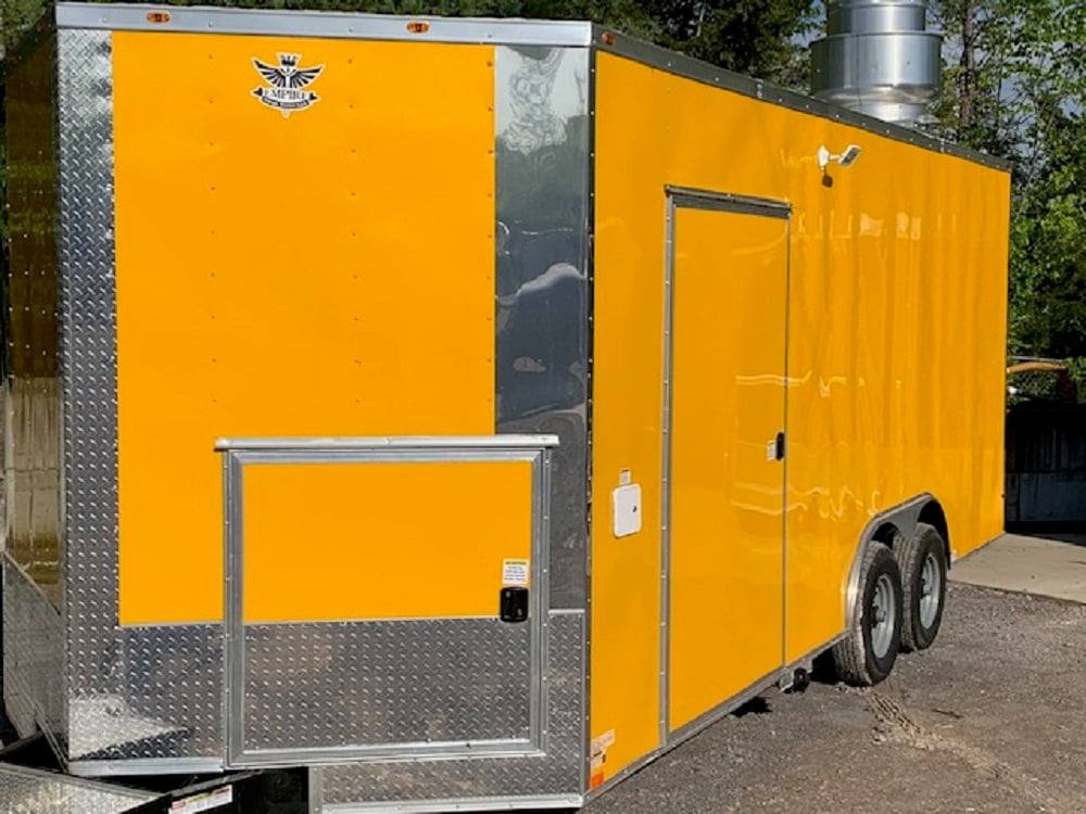 8.5' x 20' Yellow Concession Food Trailer