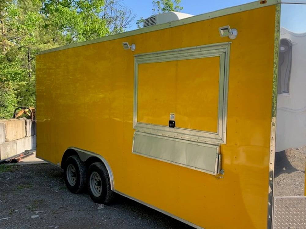 8.5' x 20' Yellow Concession Food Trailer